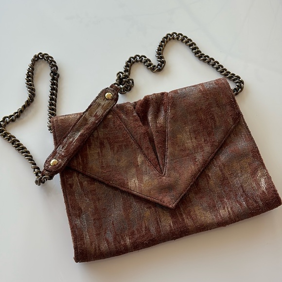 Posse suede brown crossbody or shoulder bag - Picture 1 of 8